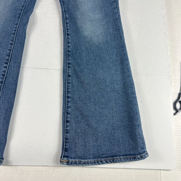 American Eagle Jeans Womens 31x27 Low Rise Kick Boot Cut Blue Faded Denim Tag 8S - Picture 5 of 16